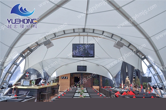 商業(yè)餐廳膜結(jié)構(gòu)頂棚視頻