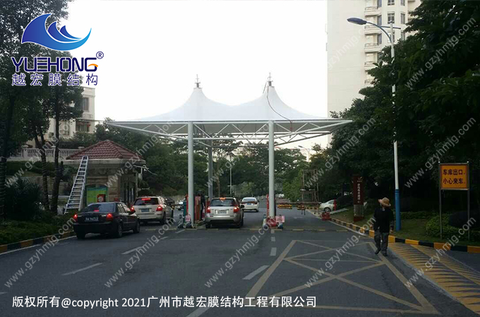 廣州某小區(qū)膜結(jié)構(gòu)遮陽(yáng)棚工程案例